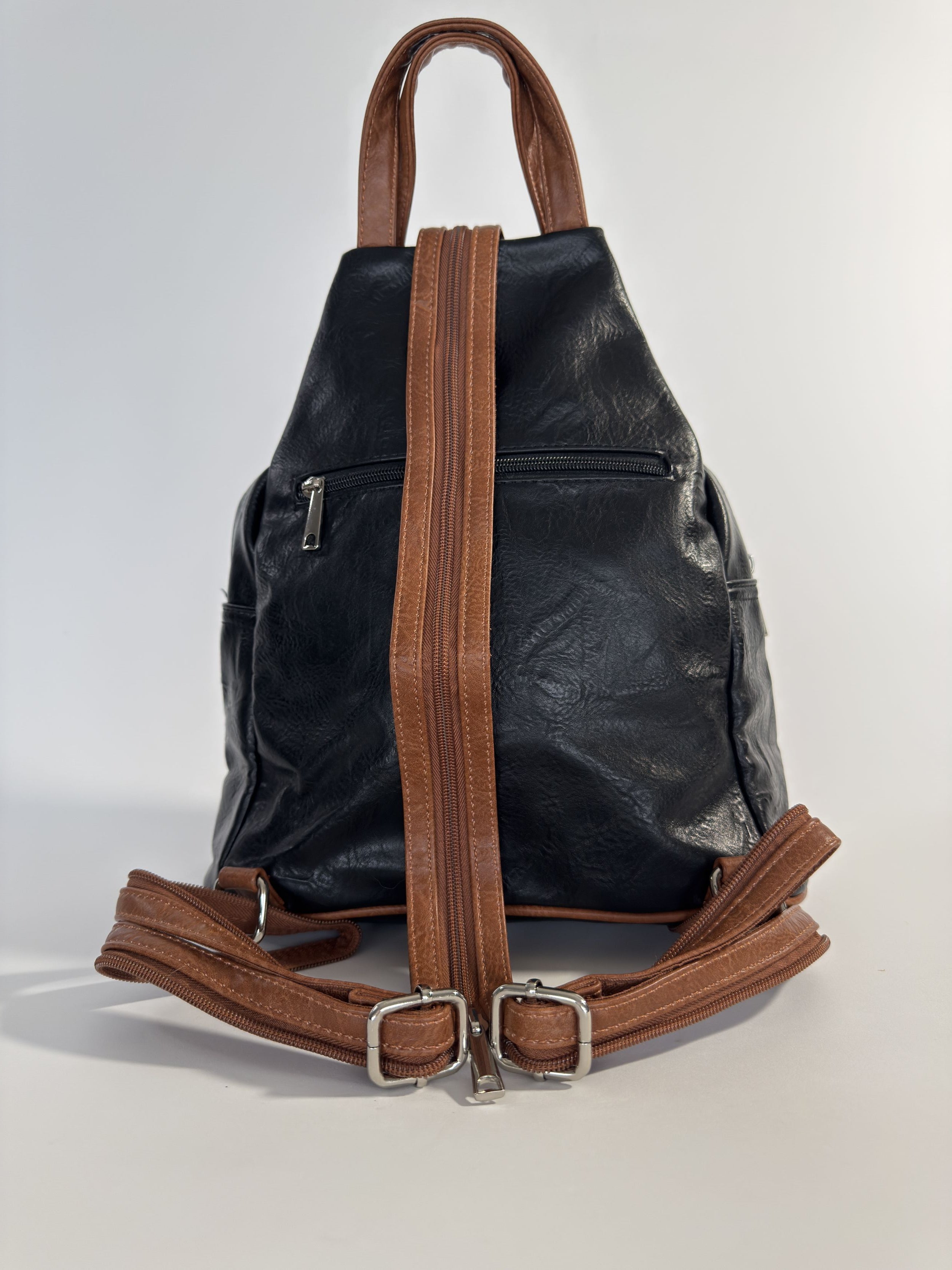 Πολυμορφική Τσάντα 3‑σε‑1 — Χειρός, Σακίδιο & Χιαστί (Faux Leather)