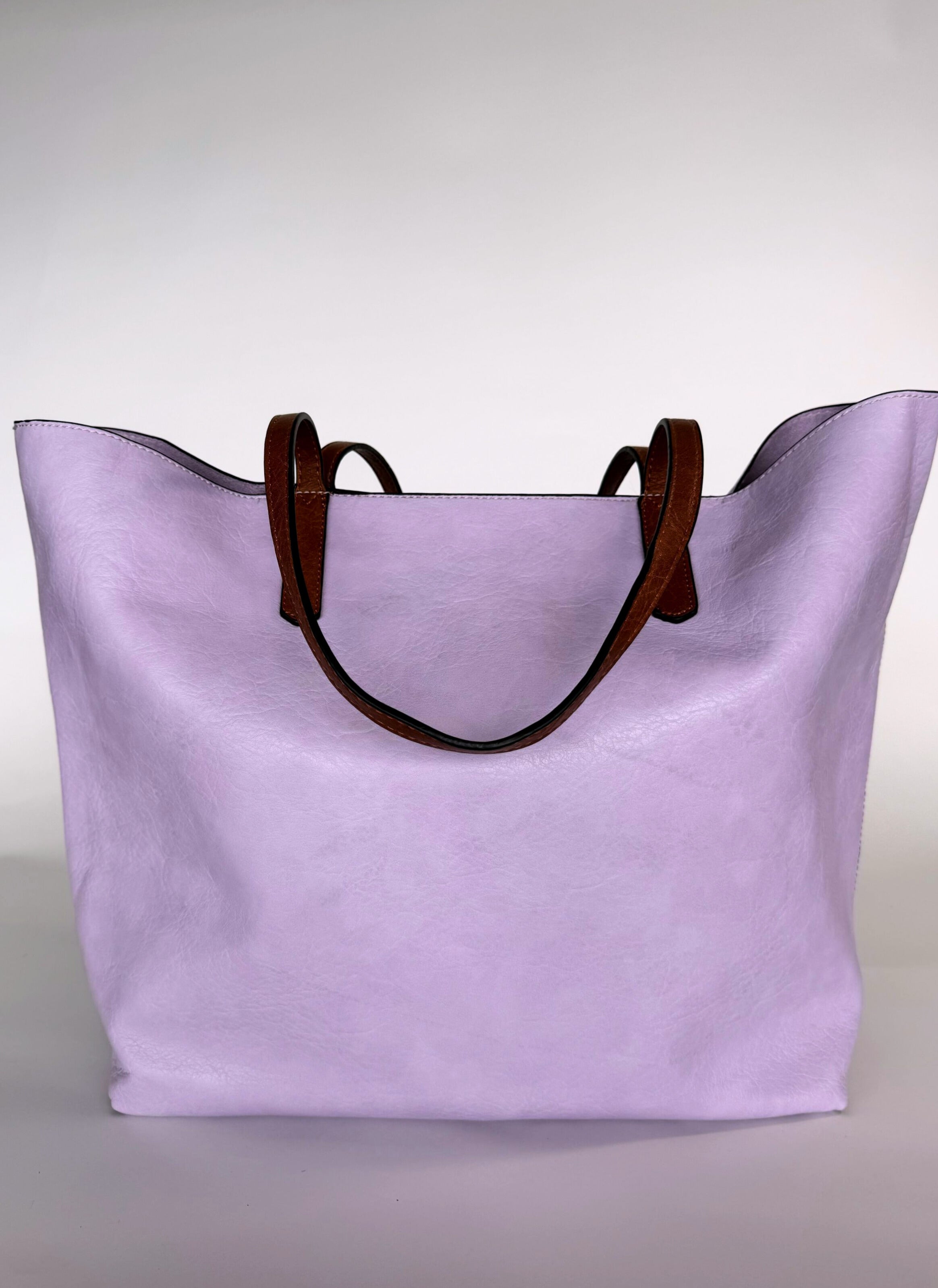 Τσάντα ώμου shopper totebag  γυναικεία με καφέ λουρί 2σε1